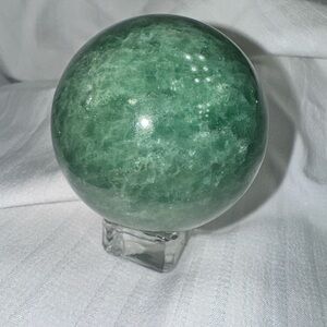 Green strawberry quartz sphere